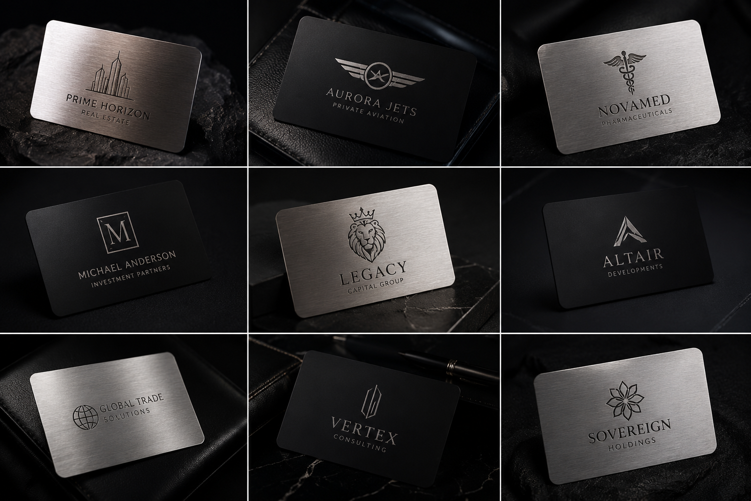 Engraved stainless steel business cards by YUNIQ